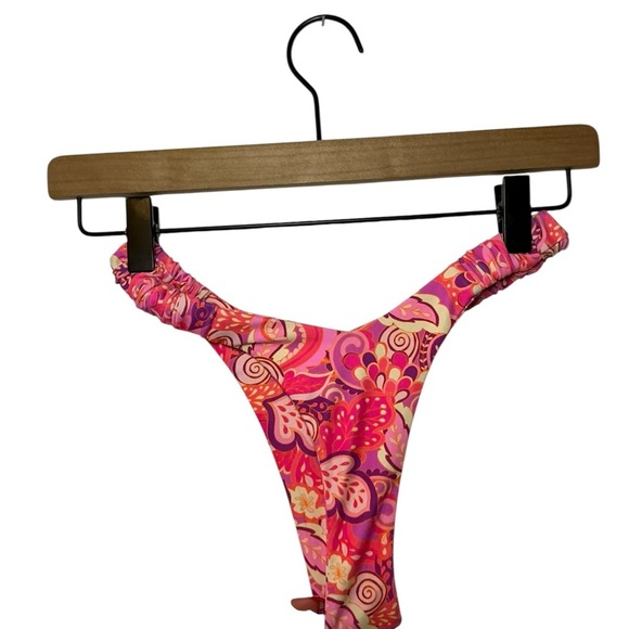 Kulani Kinis Pink and Purple Patterned Bikini Bottom - Picture 3 of 4